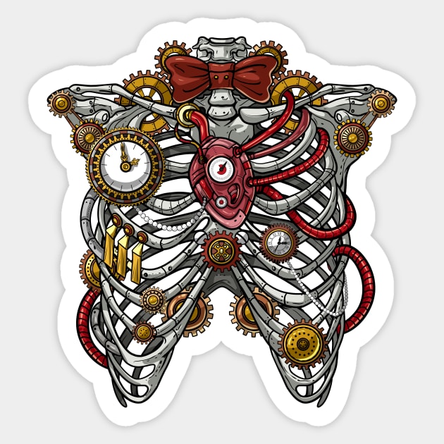 Steampunk Anatomy Sticker by underheaven